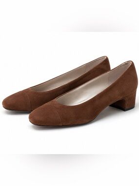 vintage Chanel suede cap toe block heel re-soled 36.5